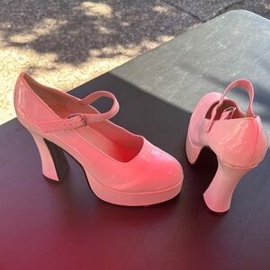 White Mary Jane Platform Heels